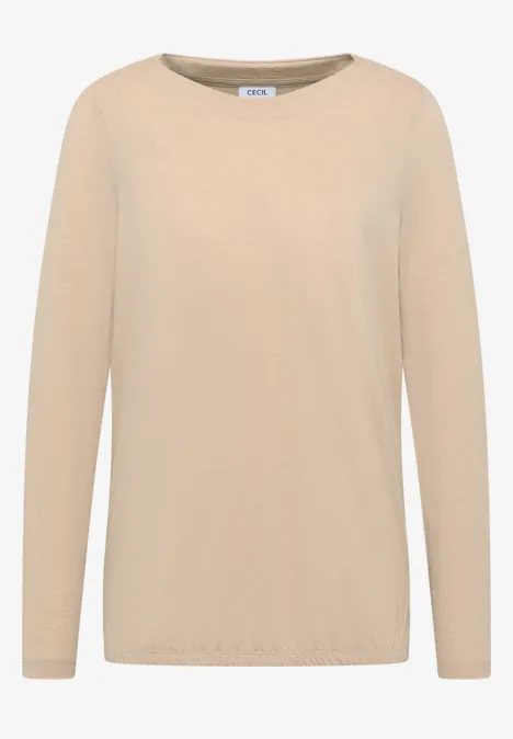 Shirt met lange mouwen light greige melange