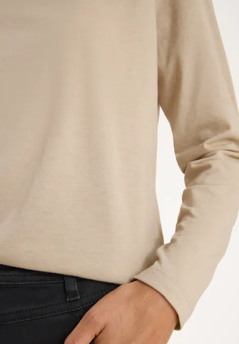 Shirt met lange mouwen light greige melange