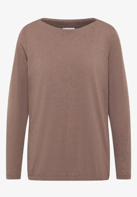 Shirt met lange mouwen chocolate mousse melange