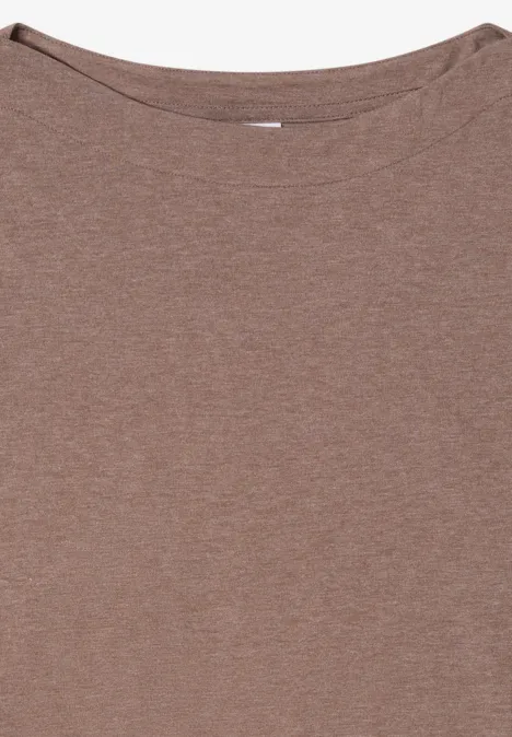 Shirt met lange mouwen chocolate mousse melange