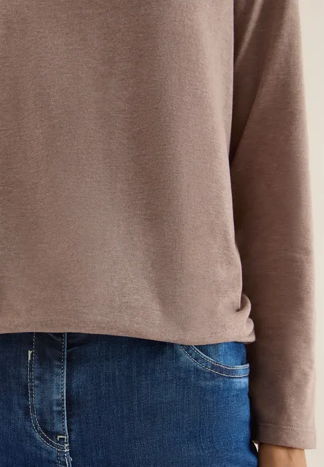 Shirt met lange mouwen chocolate mousse melange