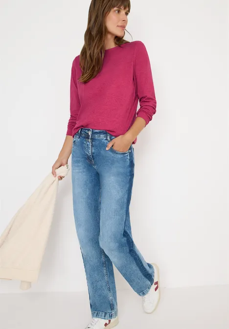 Shirt met lange mouwen beaujolais red melange