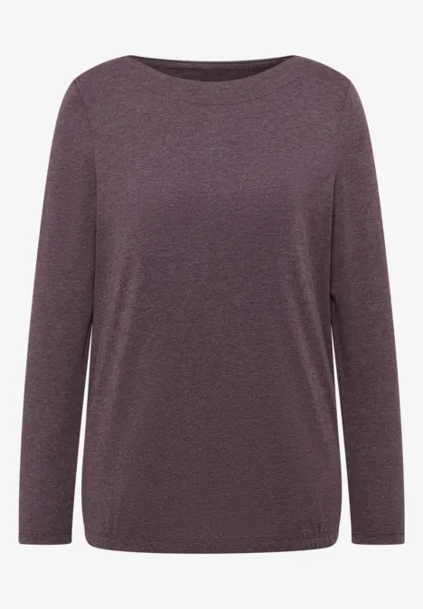 Shirt met lange mouwen eggplant red melange