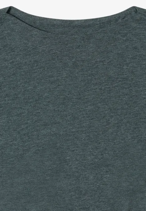 Shirt met lange mouwen ink green melange