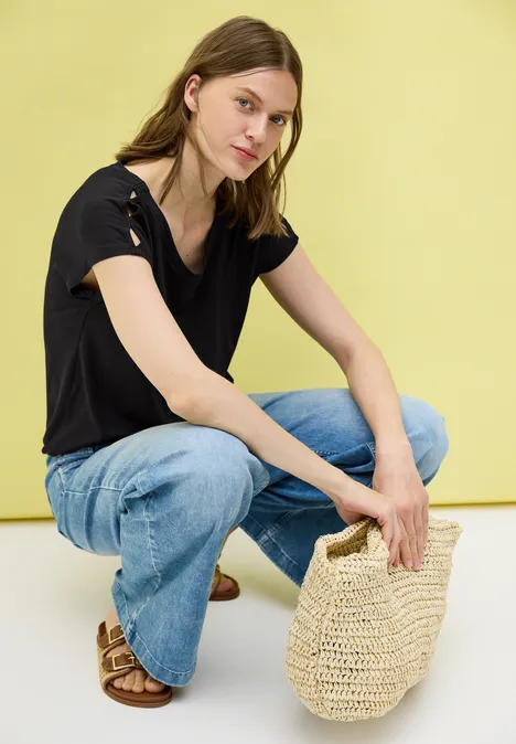 Shirt mit Cut-Out Details Black