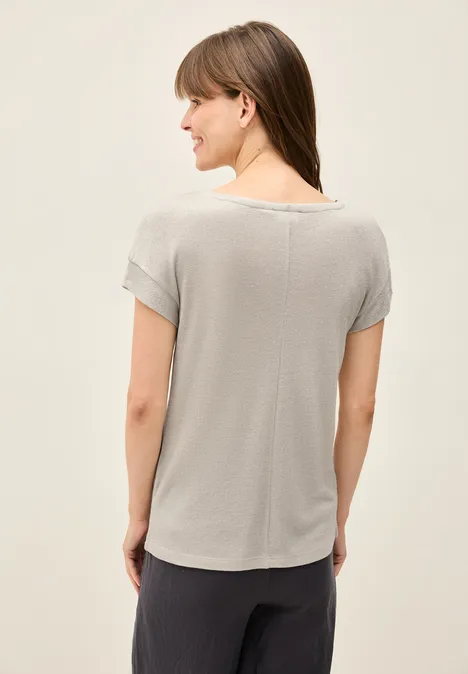 T-Shirt mit Glitzerdetails light beige