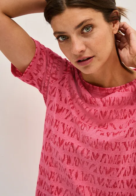 T-Shirt im Ausbrenner-Look glazed apple red