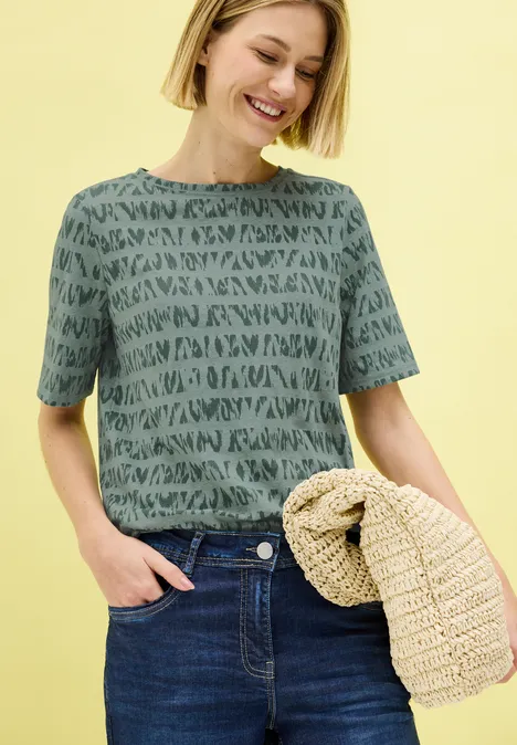 T-Shirt im Ausbrenner-Look dark balmy khaki