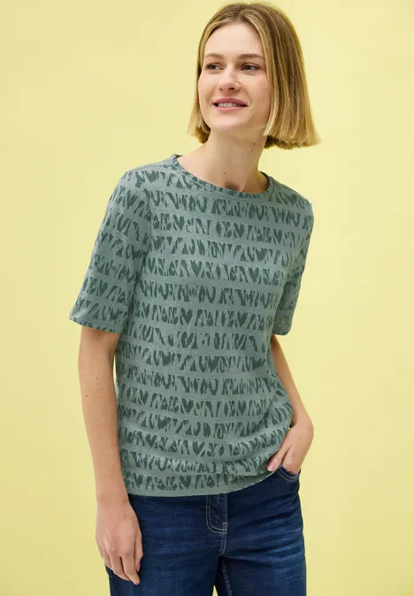 T-Shirt im Ausbrenner-Look dark balmy khaki