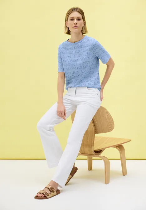 T-Shirt im Ausbrenner-Look deep pastel blue