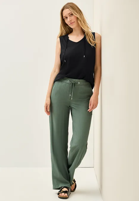 V-Neck Top mit Bändern Black