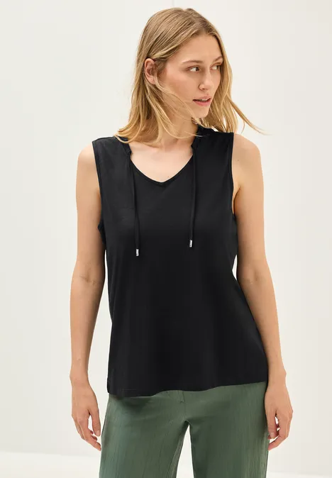 V-Neck Top mit Bändern Black