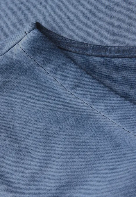 V-Neck Shirt im Washed-Look urban navy blue