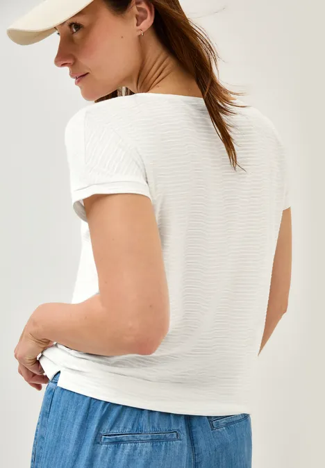 Strukturshirt vanilla white