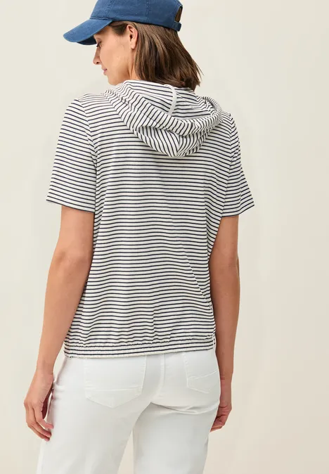 Streifen-Hoodie mit Glitzer vanilla white