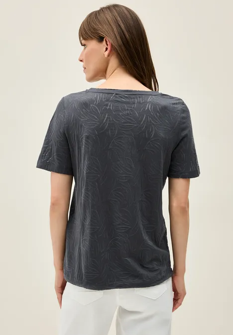 T-Shirt mit Schmucksteinen volcanic grey