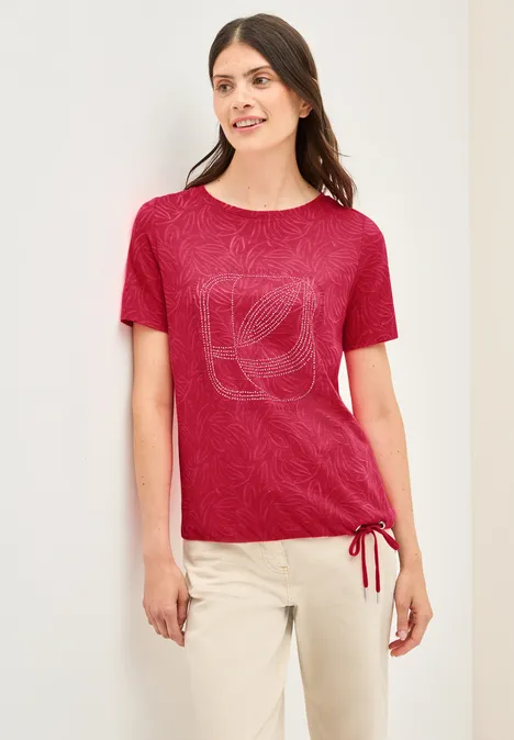 T-Shirt mit Schmucksteinen glazed apple red