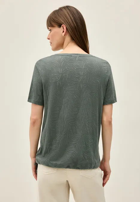 T-Shirt mit Schmucksteinen dark balmy khaki