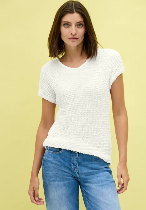 Strukturshirt vanilla white