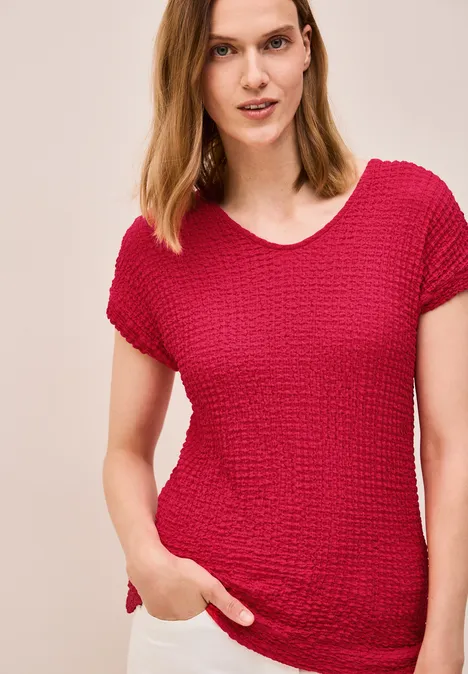 Strukturshirt glazed apple red