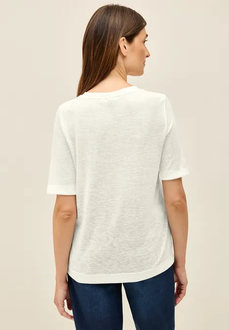 Shirt mit tonalem Print vanilla white