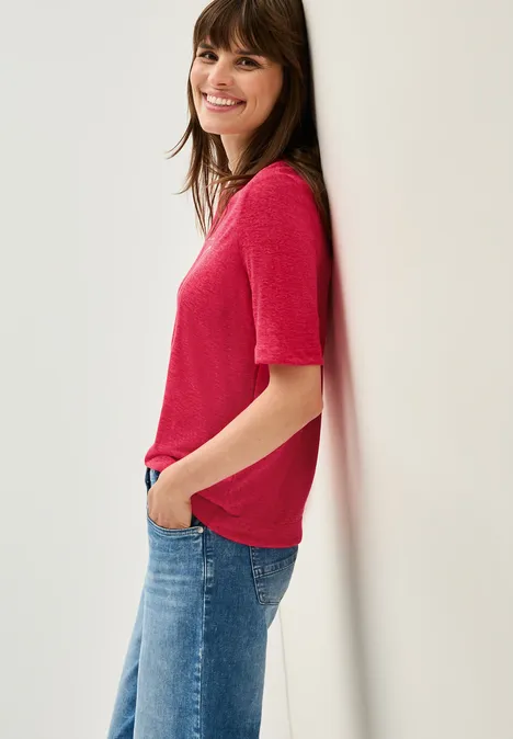 Shirt mit tonalem Print glazed apple red