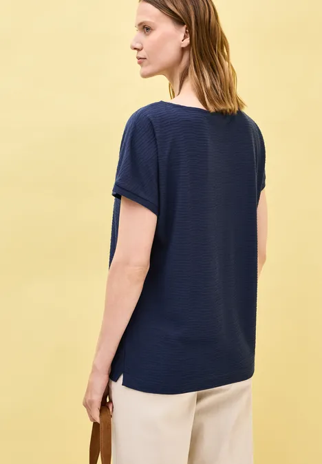 Struktushirt in Unifarbe urban navy blue