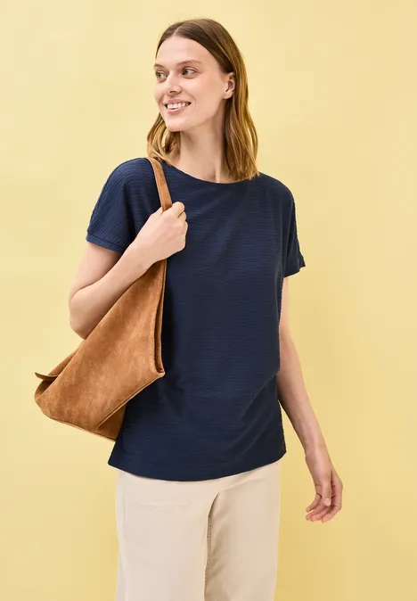 Struktushirt in Unifarbe urban navy blue