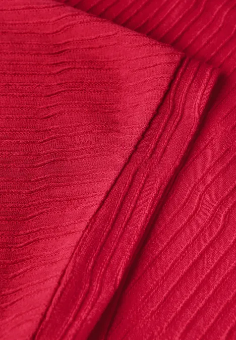Struktushirt in Unifarbe glazed apple red