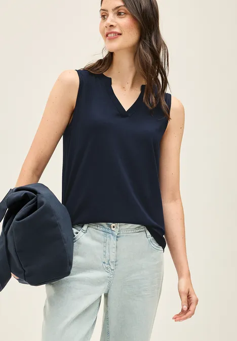 Top met gespleten hals urban navy blue