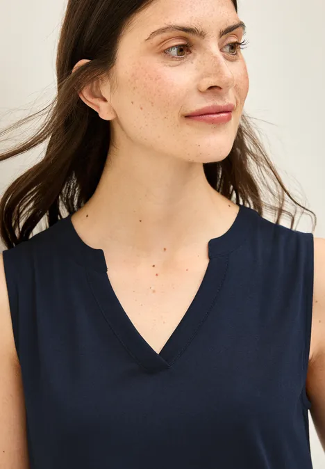 Top met gespleten hals urban navy blue