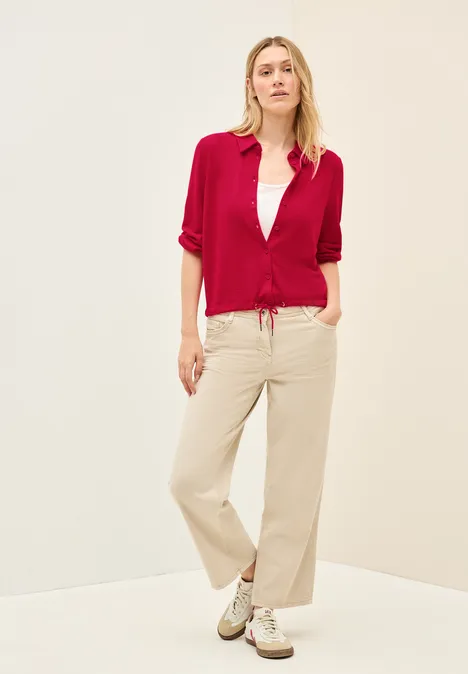 Leichte Crepe Jacke glazed apple red