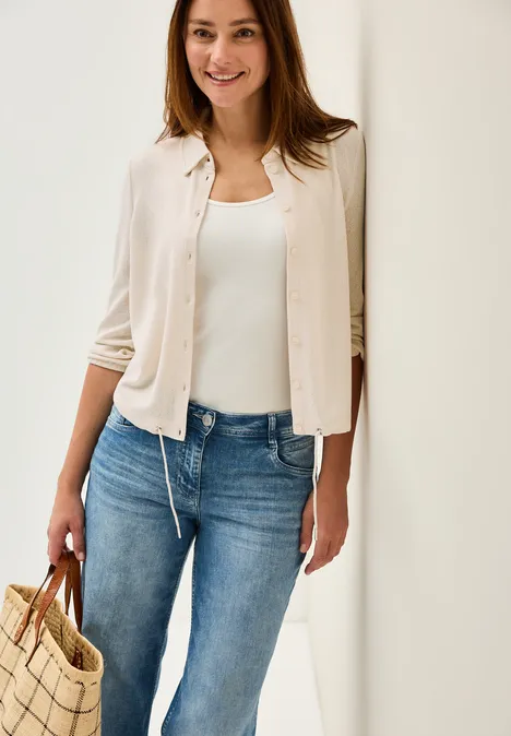Leichte Crepe Jacke light beige
