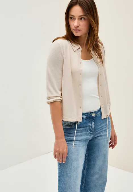Leichte Crepe Jacke light beige
