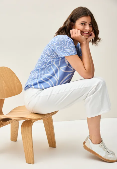 Print-Mix Shirt deep pastel blue
