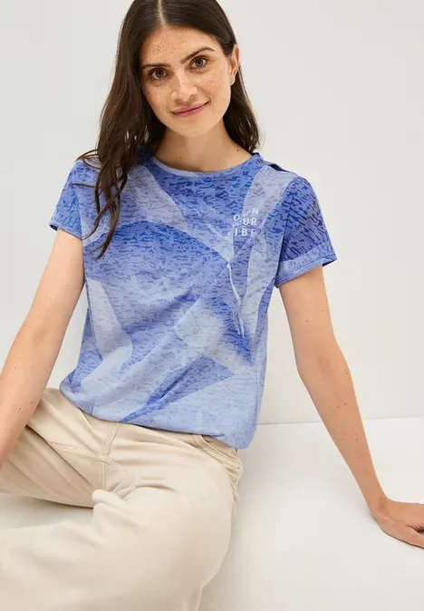 T-Shirt in Ausbrenneroptik urban navy blue
