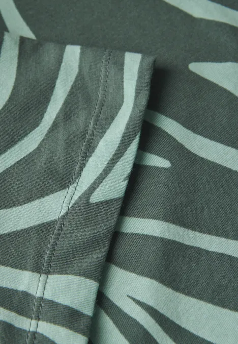 T-Shirt mit floralem Print dark balmy khaki