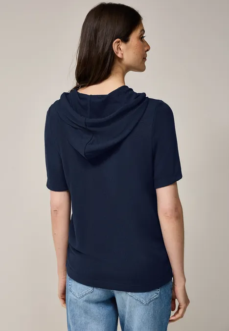 Crepe Hoodie-Shirt urban navy blue