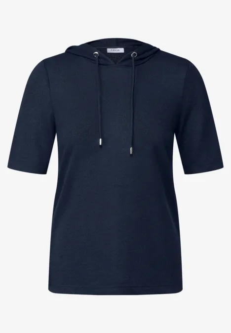 Crepe Hoodie-Shirt urban navy blue