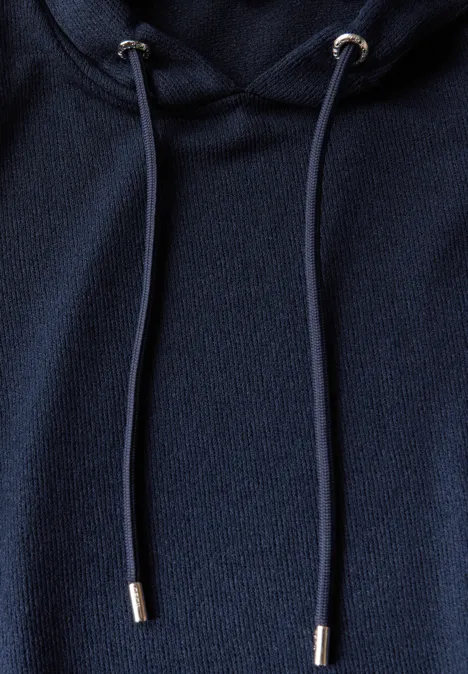 Crepe Hoodie-Shirt urban navy blue