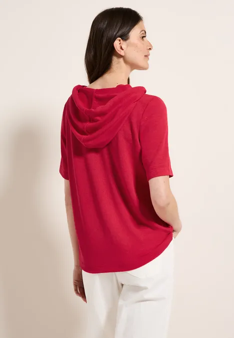 Crepe Hoodie-Shirt glazed apple red