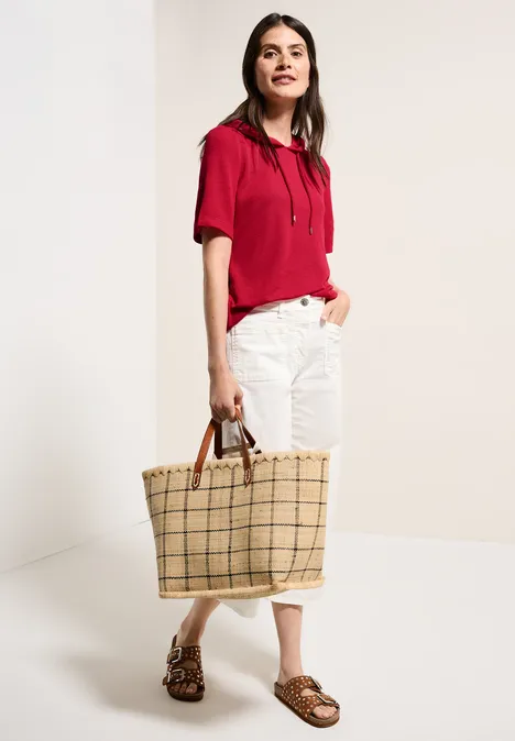 Crepe Hoodie-Shirt glazed apple red