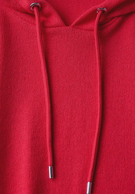 Crepe Hoodie-Shirt glazed apple red