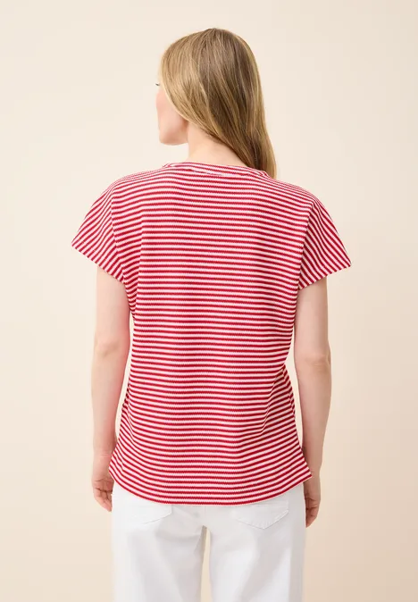 Gestreiftes Strukturshirt glazed apple red