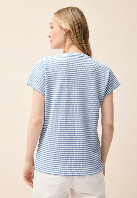 Gestreiftes Strukturshirt deep pastel blue