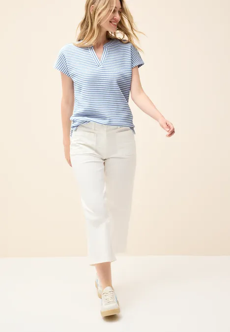 Gestreiftes Strukturshirt deep pastel blue