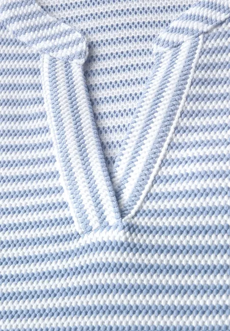 Gestreiftes Strukturshirt deep pastel blue