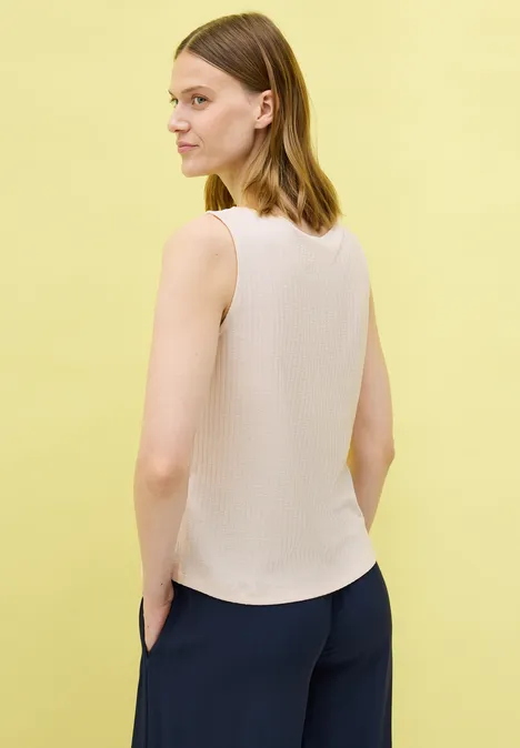 Top mit Rippstruktur light beige