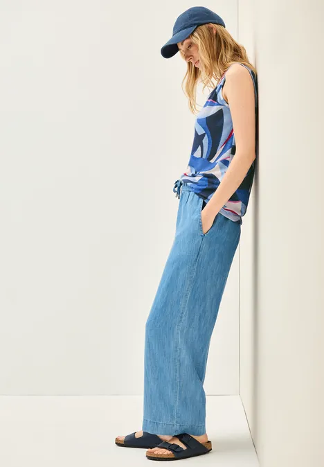 Top in Strick-Optik urban navy blue