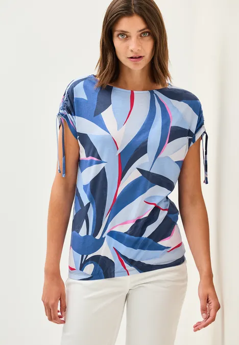 Print-Shirt mit Raffung urban navy blue
